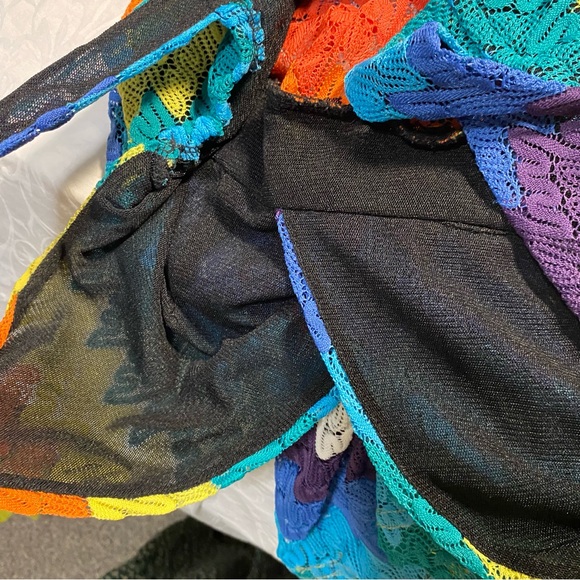 Vintage The Pyramid Collection Rainbow Maxi Dress Wrap Top Sleeveless V Medium - Picture 11 of 13